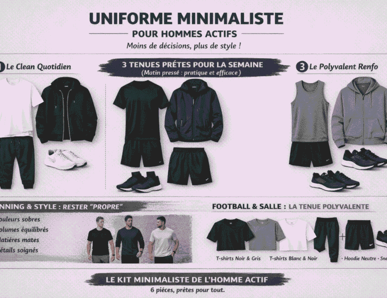 Uniforme minimaliste homme : 3 tenues prêtes semaine